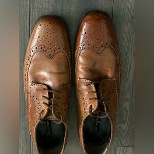 BOSTONIAN classic wingtip oxfords size 8 brown leather shoes